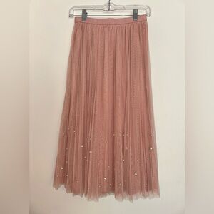 DR2 Pink Midi Tulle Skirt